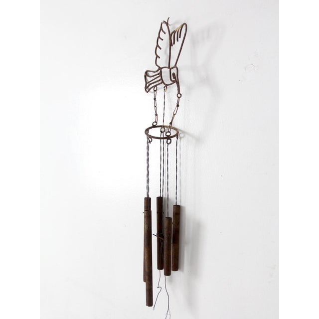 Vintage Folk Art Bird Wind Chime For Sale - Image 9 of 11