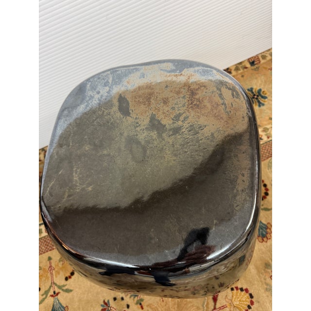 2010s Made Goods Duffy Stool, Metallic Charcoal For Sale - Image 5 of 12