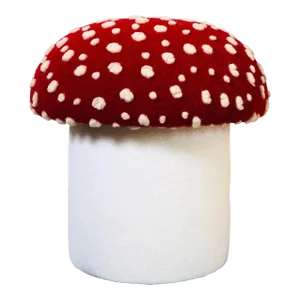 Mushroom Ottoman in Wool Fly Agaric
