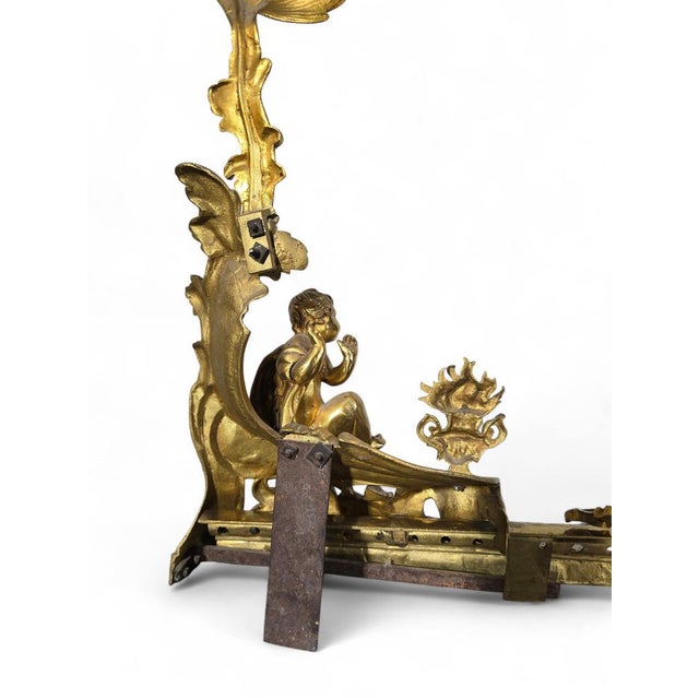 19th Century French Adjustable Gilt Bronze Fireplace Fender, 1860s For Sale - Image 11 of 15