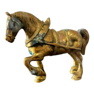 Vintage English Brass Horse For Sale