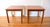 This is a mid century modern pair of square Danish teak side end tables with a beautiful wood grain and a clean...