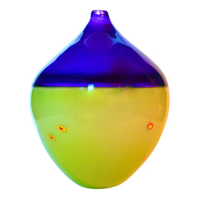 Studio Art Glass Vase With Millefiori Signed and Dated 1999 For Sale