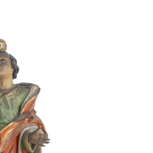 Religious Artist, Saint John the Evangelist, 18th Century, Wood & Silver For Sale - Image 4 of 6