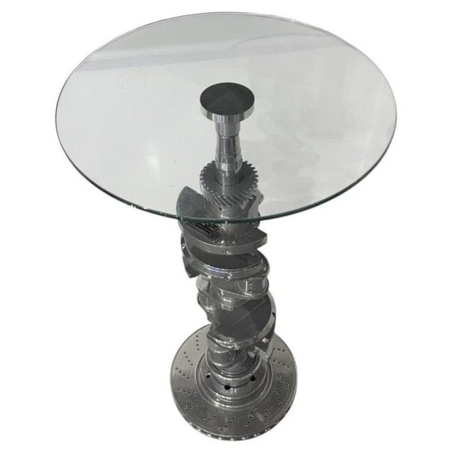 Silver Industrial Rolls-Royce V8 Crankshaft Table For Sale - Image 8 of 11