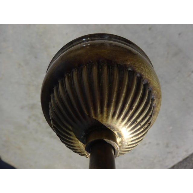 3-Light Chandelier in Wood, Bronze and Glass, 1980s For Sale - Image 11 of 13