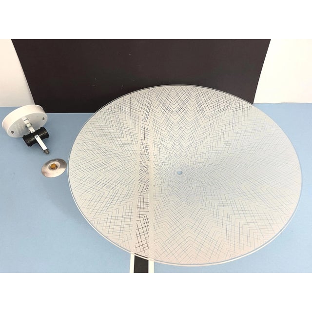 1970s Mid-Century Modern Chevrons Frosted Glass Ceiling Light For Sale - Image 16 of 18