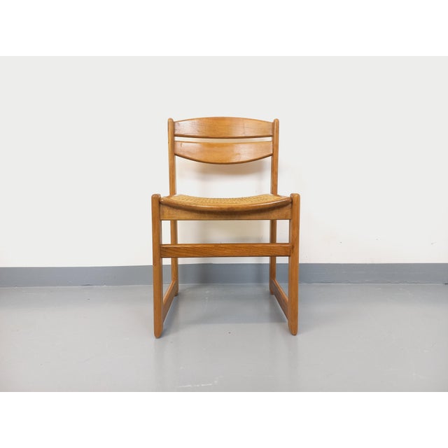 Vintage Sleigh Chair in Beech and Cane, 1980s For Sale - Image 9 of 13