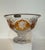 A striking vintage Julia (Poland) hand-cut lead crystal centerpiece bowl, rendered in richly saturated amber cut-to-clear...