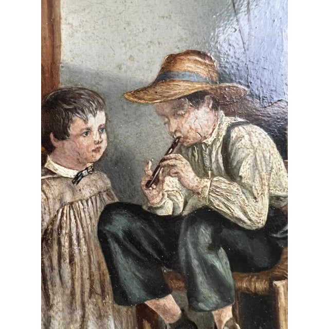 Cox, The Flute Player, 1890s, Oil Painting, Framed For Sale - Image 4 of 8