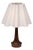 Teak and Brass Table Lamp with Wavy Shade, Denmark, 1960s For Sale