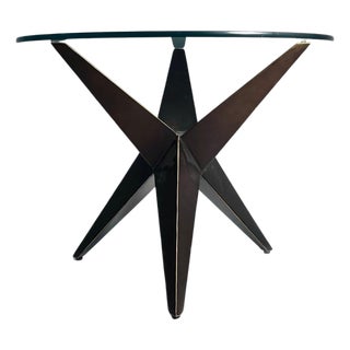 Custom Post Modern Steel Side Table in Bronze Finish For Sale
