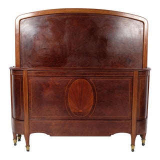 Early 20th-Century Louis XVI Full Size Bed With Sunset Inlay For Sale