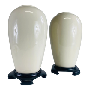 Mid-Century Vintage Chinese Export Blanc De Chine Vases/Pair