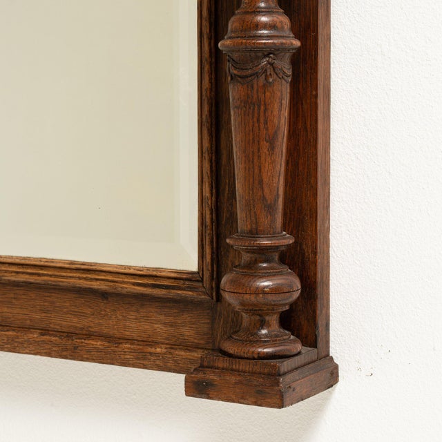 19th Century 19th Century France Renaissance Brown Wood Full-length & Floor Mirrors For Sale - Image 5 of 10
