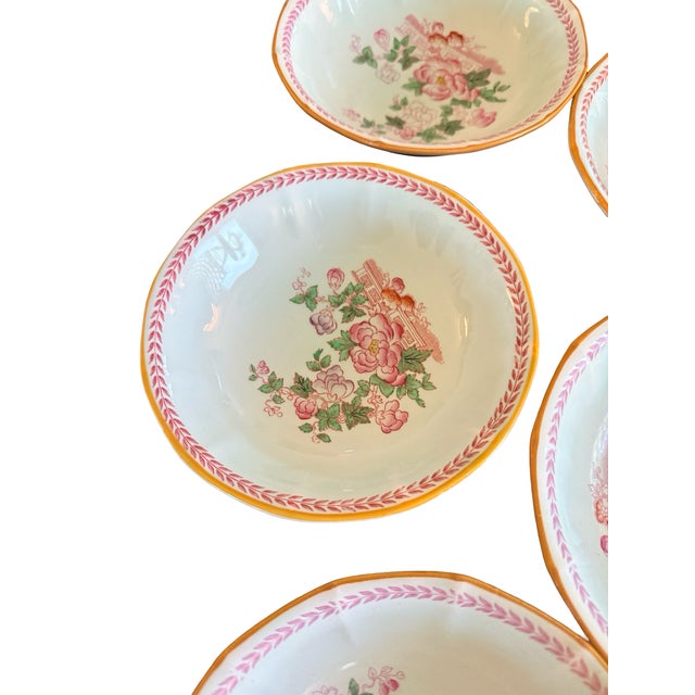Vintage Adams Calyx Ware Metz 12-Sided Coupe Cereal Bowls - Set of 7 For Sale In West Palm - Image 6 of 12