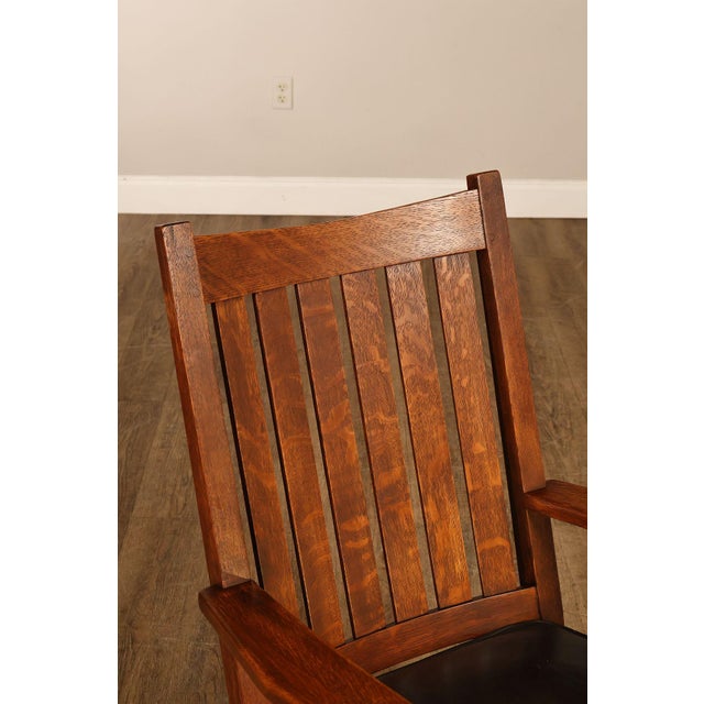 L. & J.G. Stickley, Inc. Antique L & J.G. Stickley Mission Oak Rocking Chair For Sale - Image 4 of 18