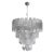 1980s Large Pearl Grey Blown Murano Poliedri Glass Chandelier, 1980s For Sale - Image 5 of 10