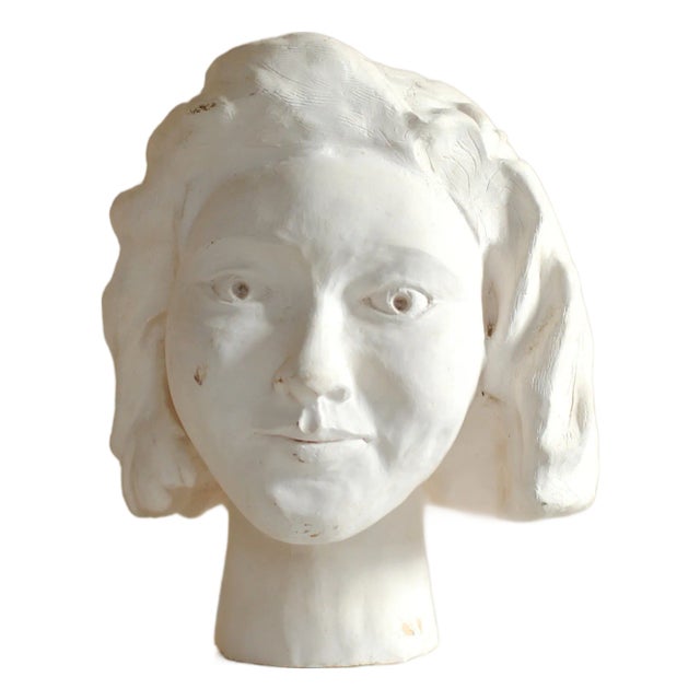 French Plaster Head Sculpture For Sale