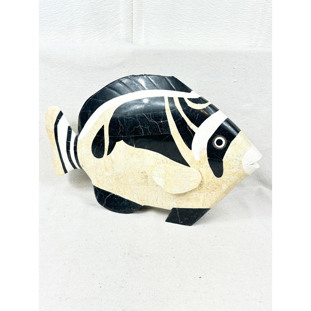 Maitland - Smith Vintage Maitland Smith Tessellated Stone Fish Sculpture For Sale - Image 4 of 10