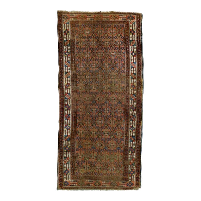 Antique Hand Knotted Persian Sarab Area Rug. 3'3"x 6'7" For Sale