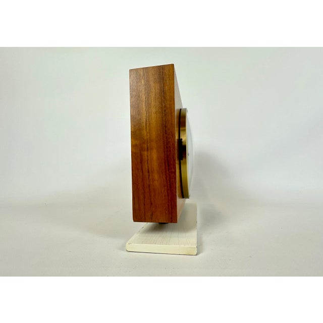 Mid-Century Modern Teak and Brass Table Clock from Emes, 1960s For Sale - Image 10 of 17