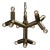 NOIR Snow Flake Chandelier, Metal with Brass Finish For Sale
