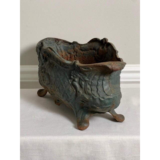 19th Century French Victorian Era Cast Iron Footed Jardiniere For Sale - Image 4 of 15