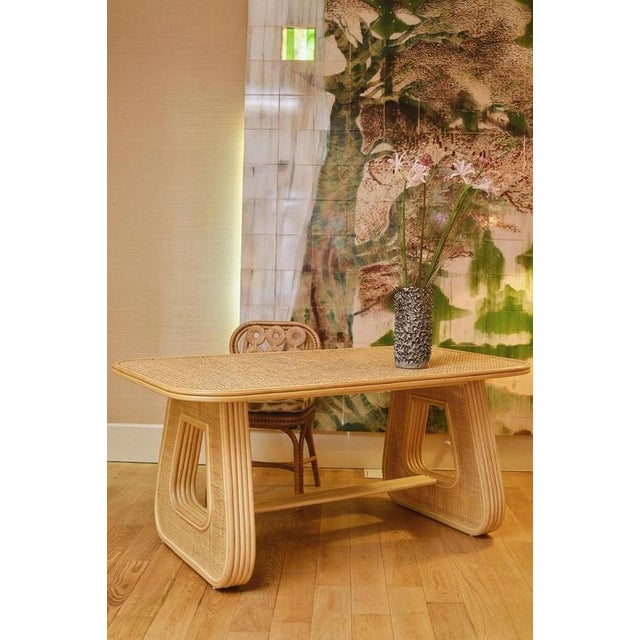 Not Yet Made - Made To Order Portofino Dining Table in Tinted Rattan and Glass by Popus Editions For Sale - Image 5 of 6