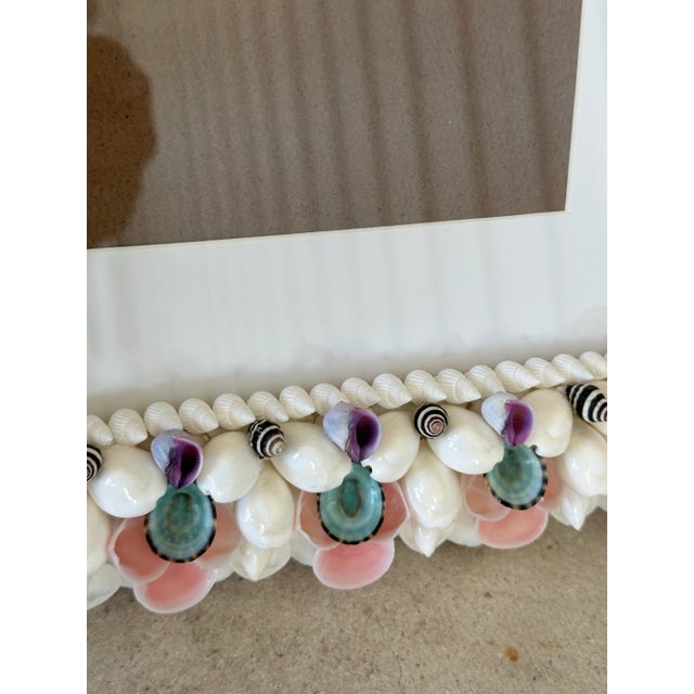 Coastal Handmade Seashell Picture Frame For Sale In Naples, FL - Image 6 of 10
