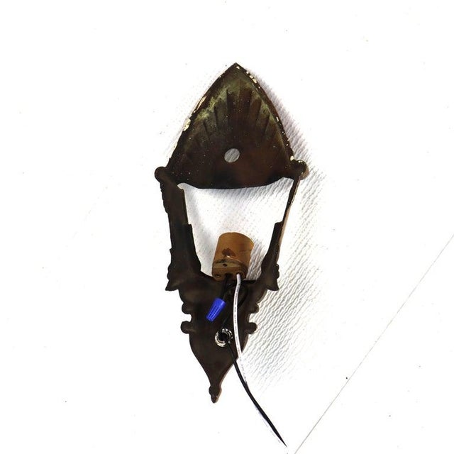 1920s 1920s Art Deco Bronze Finish Slip Shade Wall Sconces - Set of 4 For Sale - Image 5 of 8