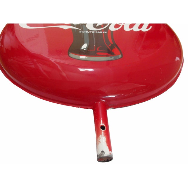 Large Double-Sided Coca Cola Enameled Sign, 1960s For Sale - Image 11 of 12