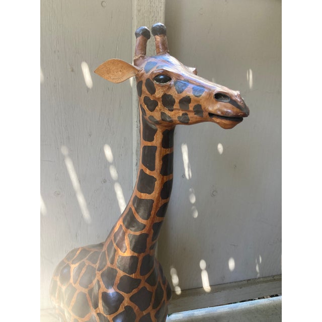 Vintage Leather Giraffe – 4 Ft Tall Beautiful vintage leather giraffe featuring a handcrafted form with hand-painted...
