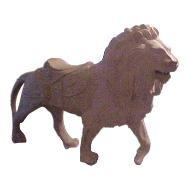 Huge Lifesize Fiberglass Sculpture Reproduction of Dentzel Carousel Lion Offered by Antoinette For Sale