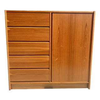Unused 1960s Danish Modern Teak Armoire Dresser by Brouer Møbelfabrik – Stephen J. Cannell Estate For Sale
