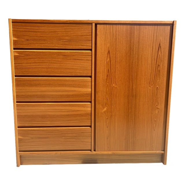 Unused 1960s Danish Modern Teak Armoire Dresser by Brouer Møbelfabrik – Stephen J. Cannell Estate For Sale