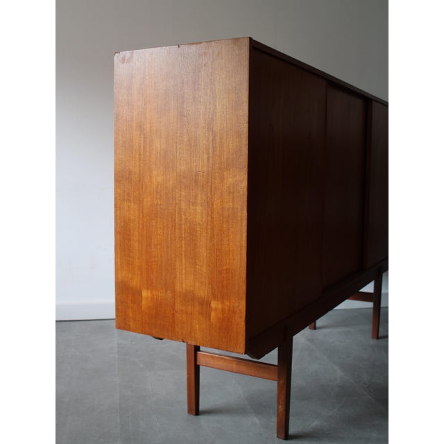 Brown Vintage Danish Highboard in Teak, 1960s For Sale - Image 8 of 13