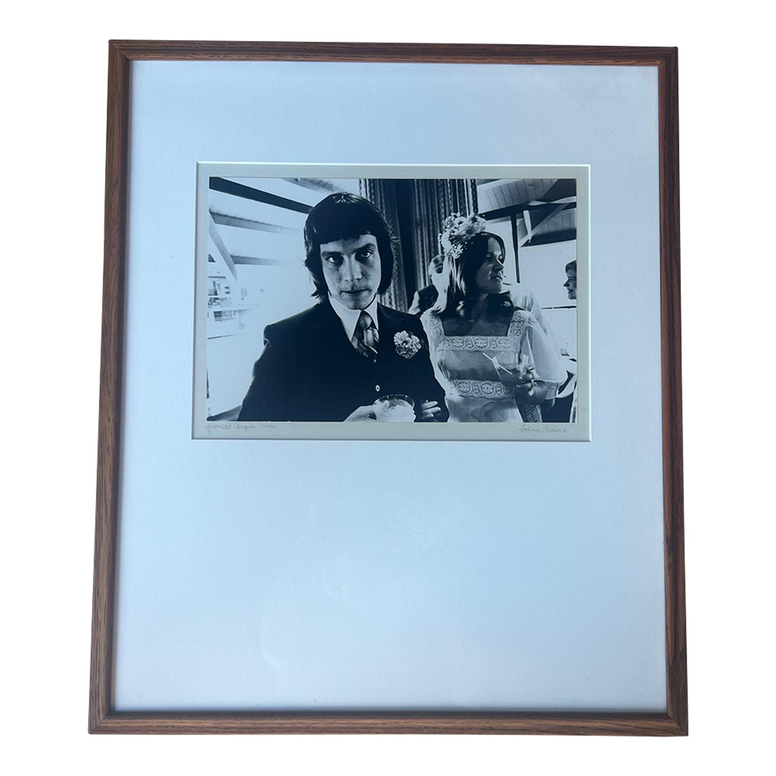 Signed Black & White Photo of 1960's Wedding Couple Chairish