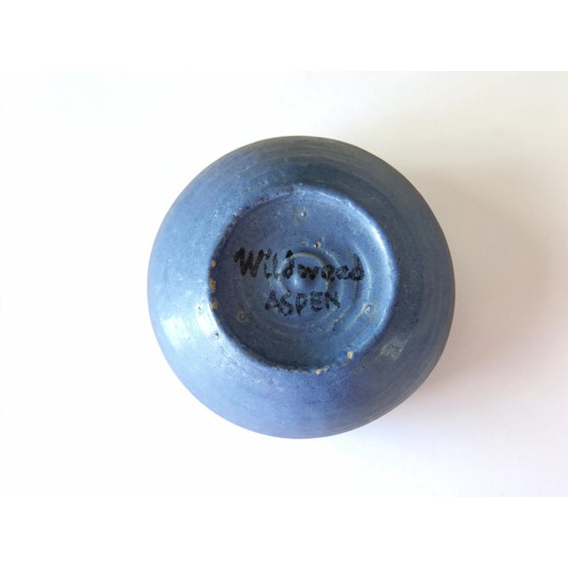 Mid-Century Modern Vintage Wildweed Aspen Blue Studio Pottery Bowl For Sale - Image 3 of 11