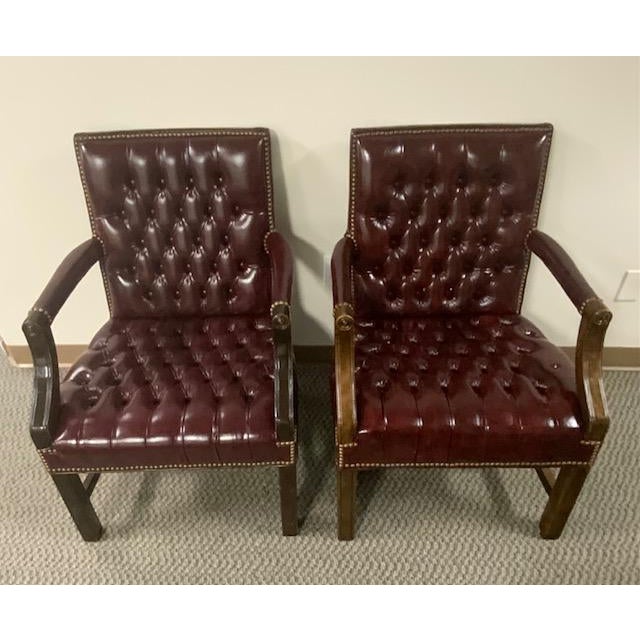 Beautiful Georgian style Burgundy Leather chairs in great condition. Solid and well build. Would be a great addition to...