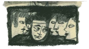 Mino Maccari, Portraits, Drawing on Paper, Mid-20th Century