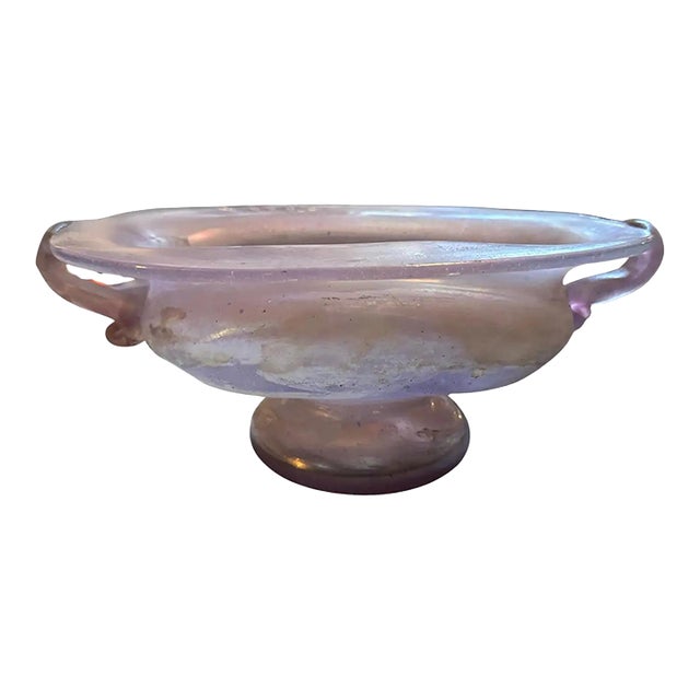 1970s Pink Scavo Murano Glass Oval Bowl by Cenedese For Sale