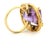 Italian 14k Gold Emerald-Cut Amethyst & Diamond Cocktail Ring, Circa 1980, Size 7.25 For Sale - Image 12 of 14