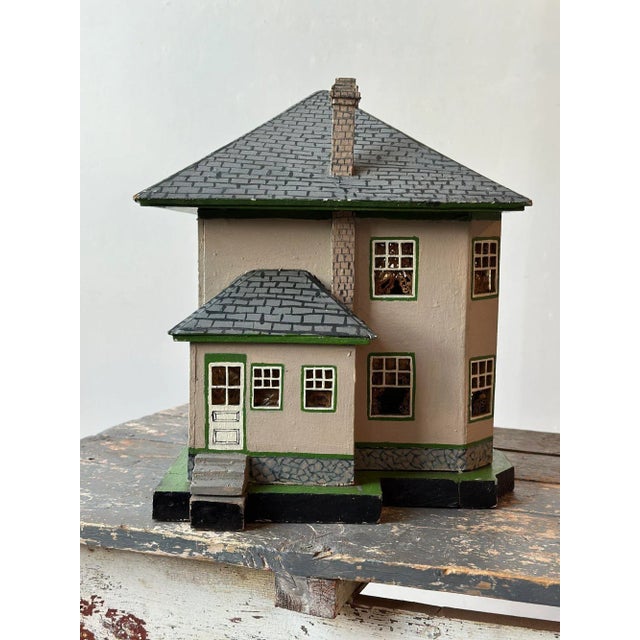 Tan Vintage Folk Art Model American "Foursquare" Style Home, Circa 1940s For Sale - Image 8 of 12