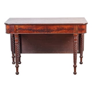 American Classical Mahogany Single Drop-Leaf Table With Spiral-Twist Legs, C. 1830–1845 For Sale