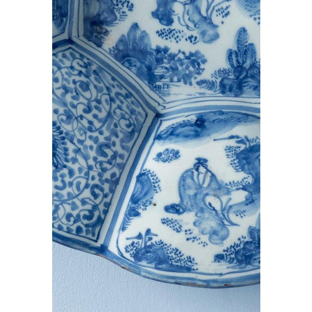 Dutch Blue and White Chinoiserie Lobed Dish For Sale - Image 5 of 9