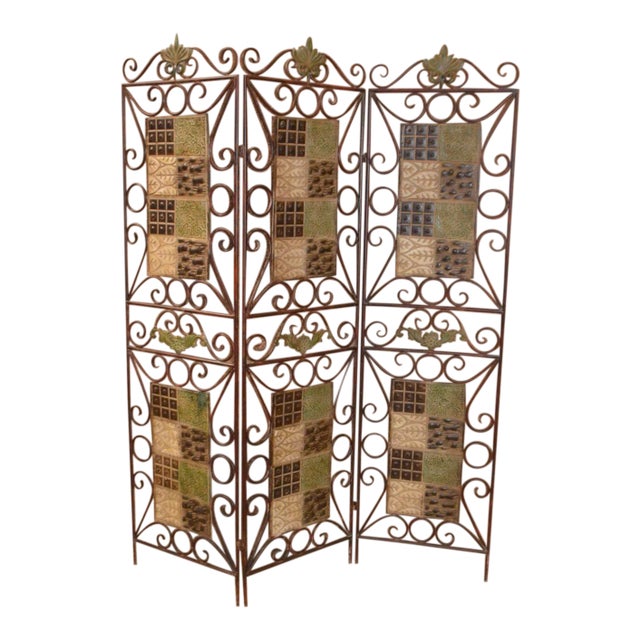 1980s Vintage 3-Panel Folding Screen For Sale