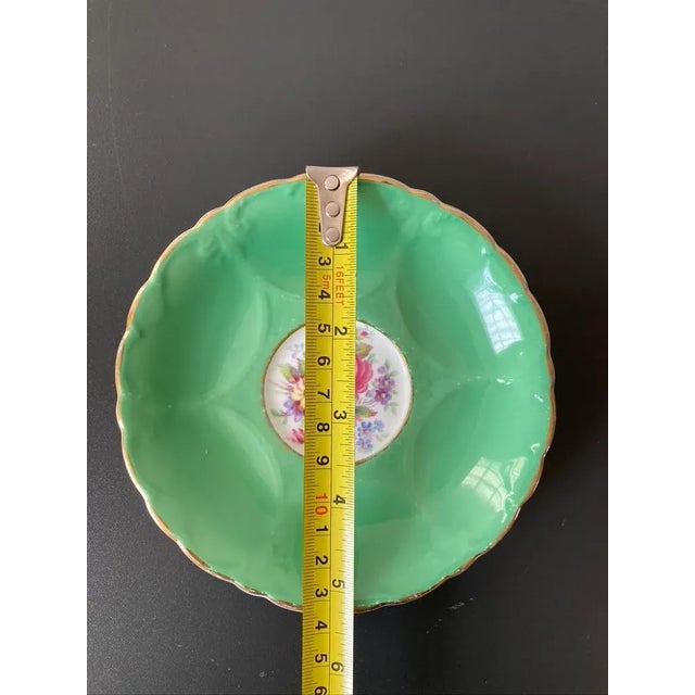 Victorian English Green and Rose Porcelain Jewelry Dish by Paragon For Sale - Image 9 of 12