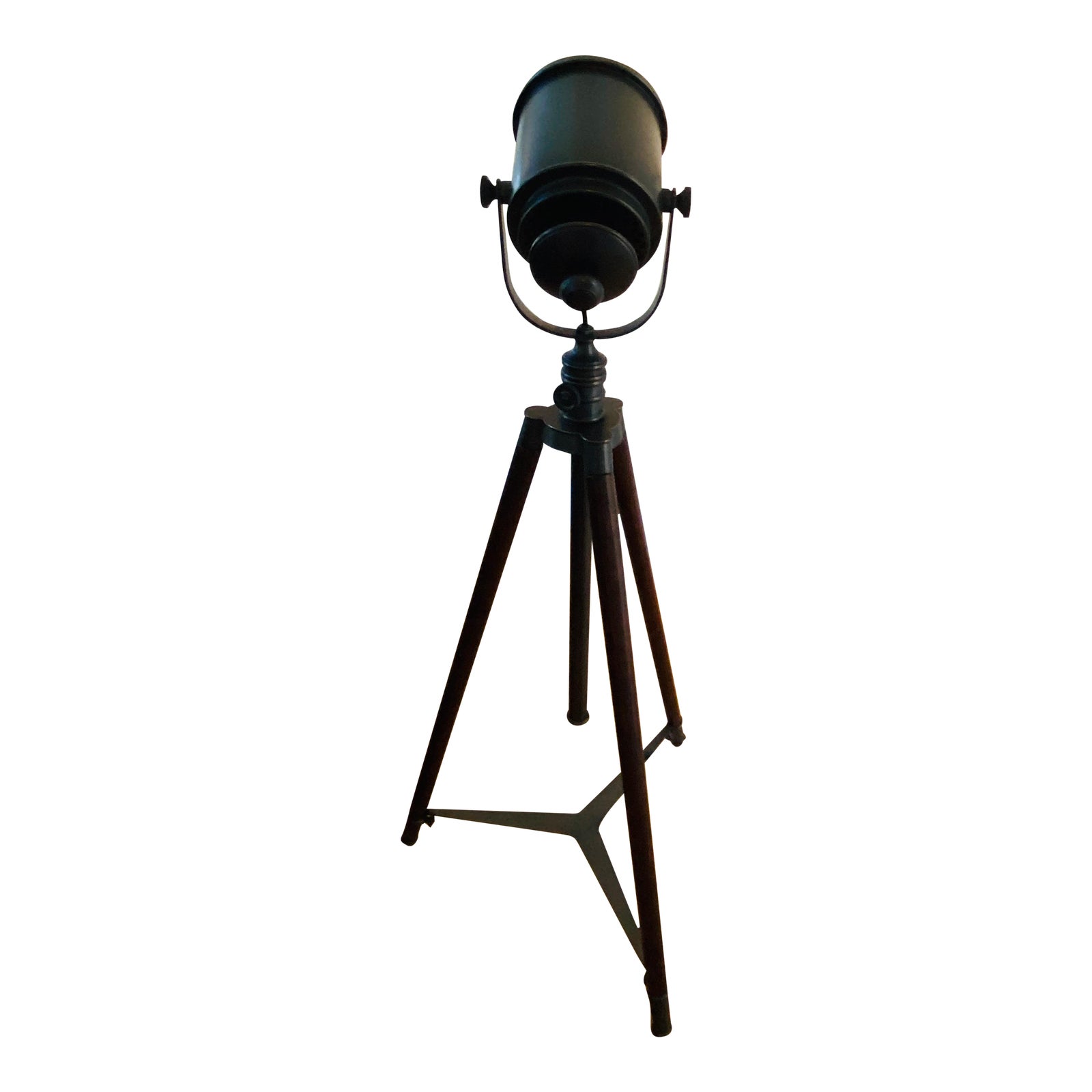 Photographer’s Adjustable Tripod Wooden and Metal Floor Lamp | Chairish
