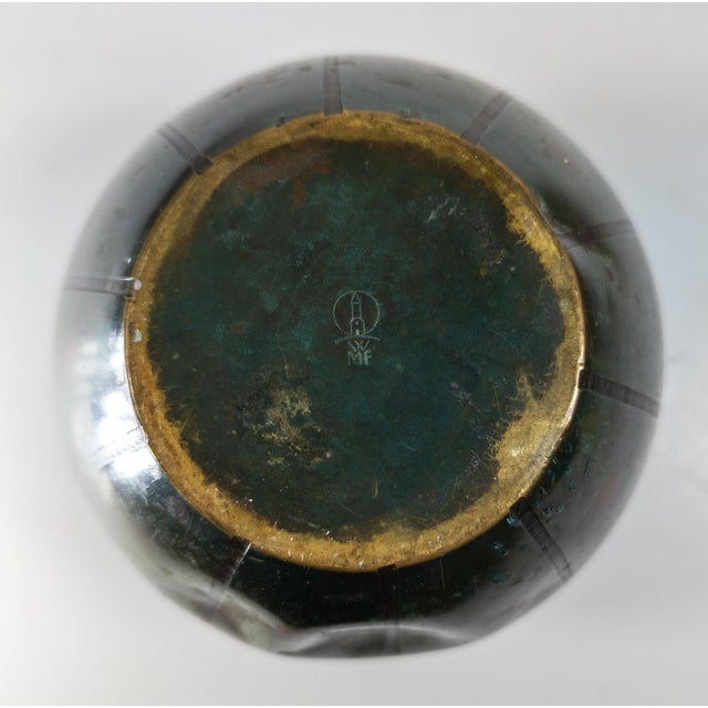 Mid-Century Modernist German WMF Bronze Vase Attributed to Paul Haustein For Sale - Image 9 of 14